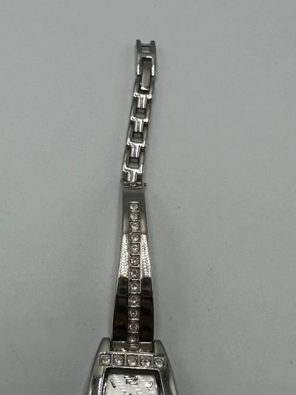 3/$30 L.E.I. Watch Women Silver Tone Barrel Case Rhinestone Accents 7